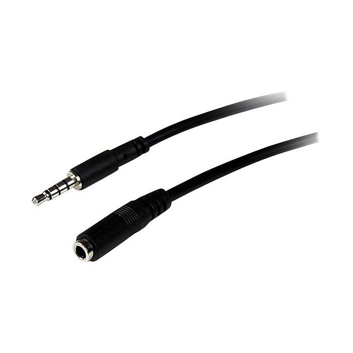 StarTech MUHSMF2M TRRS Headset Extension Cable, Black | Staples