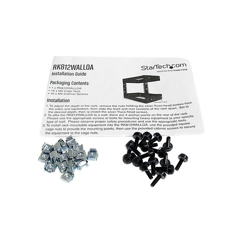 StarTech 8U 2 Post Open Frame Wall Mount (RK812WALLOA) image 1