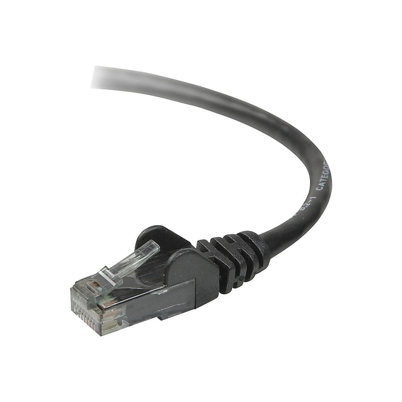 Belkin A3L980-01-BLK-S 1' CAT-6 RJ-45 Snagless Patch Cable, Black image 1