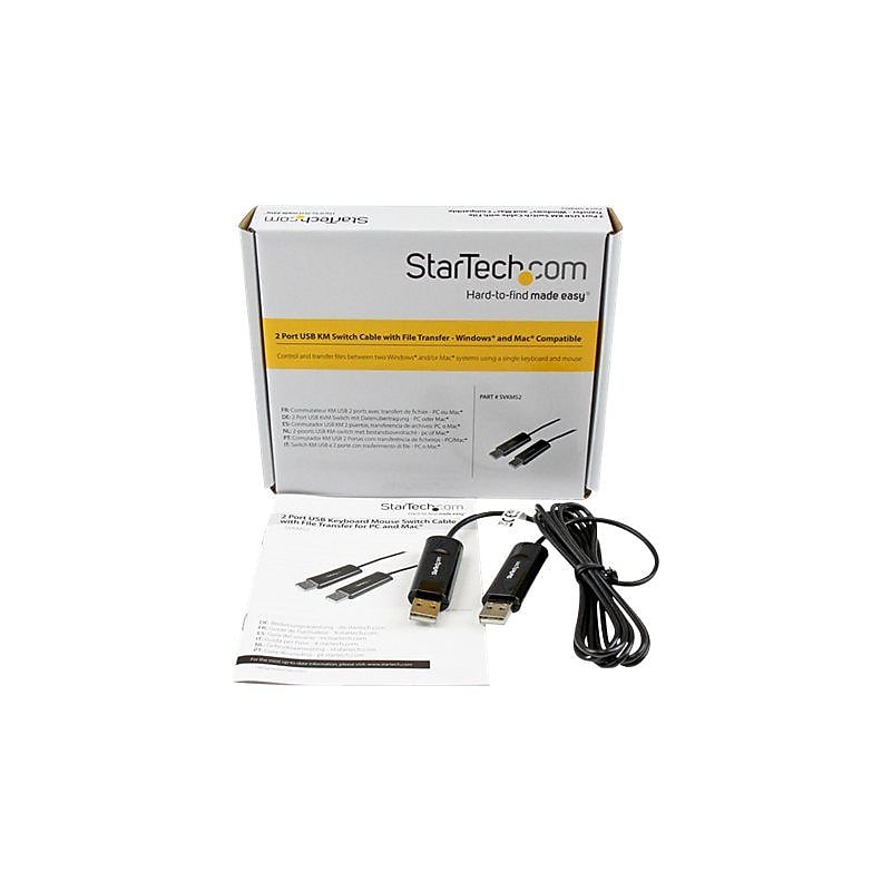 StarTech 6' 2-Port USB Keyboard Mouse Switch Cable, Black (SVKMS2) image 1