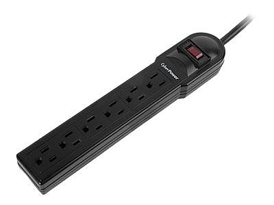 Cyberpower Essential Series 6 Outlet Surge Protector, 4′ Cord, 900 Joules (CSB604) Sansujyuku sansujyuku.com