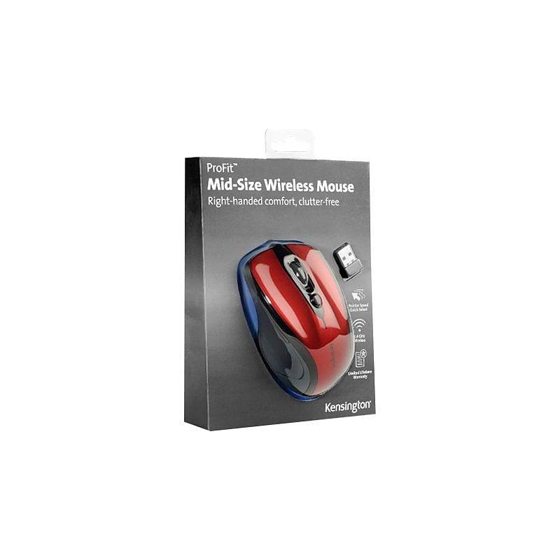 Kensington Pro Fit Wireless Ambidextrous Optical USB Mouse, Ruby (K72422AMA) image 1