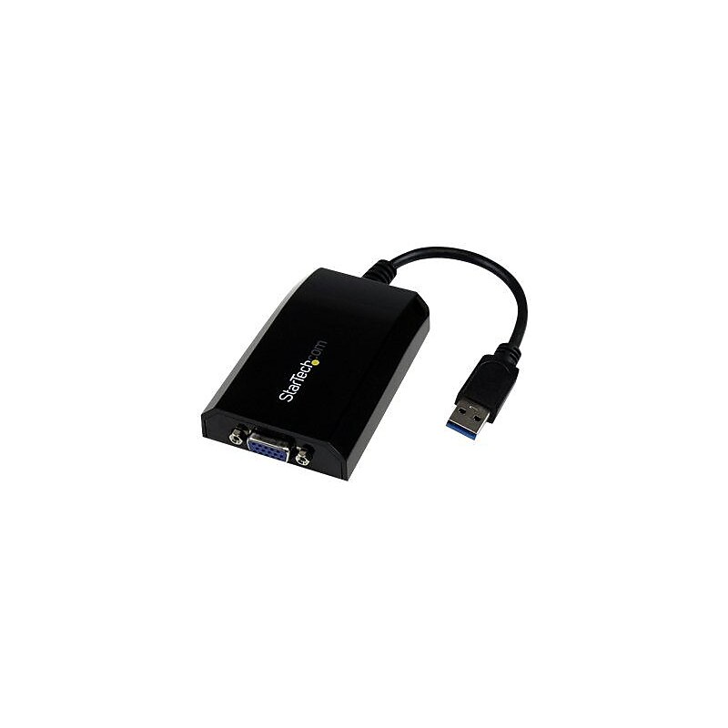 StarTech 3.6" USB 3.0/VGA Male to Female External Video Card Multi Monitor Adapter, Black image 1