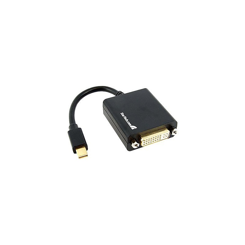 StarTech 3.96" Mini DisplayPort to DVI-I Adapter Converter, Black (MDP2DVI) image 1