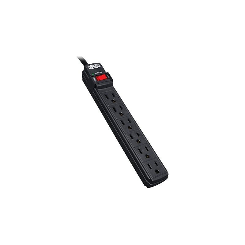 Tripp Lite 6 Outlet Surge Suppressor, 6' Cord, Black (TLP6B) image 1