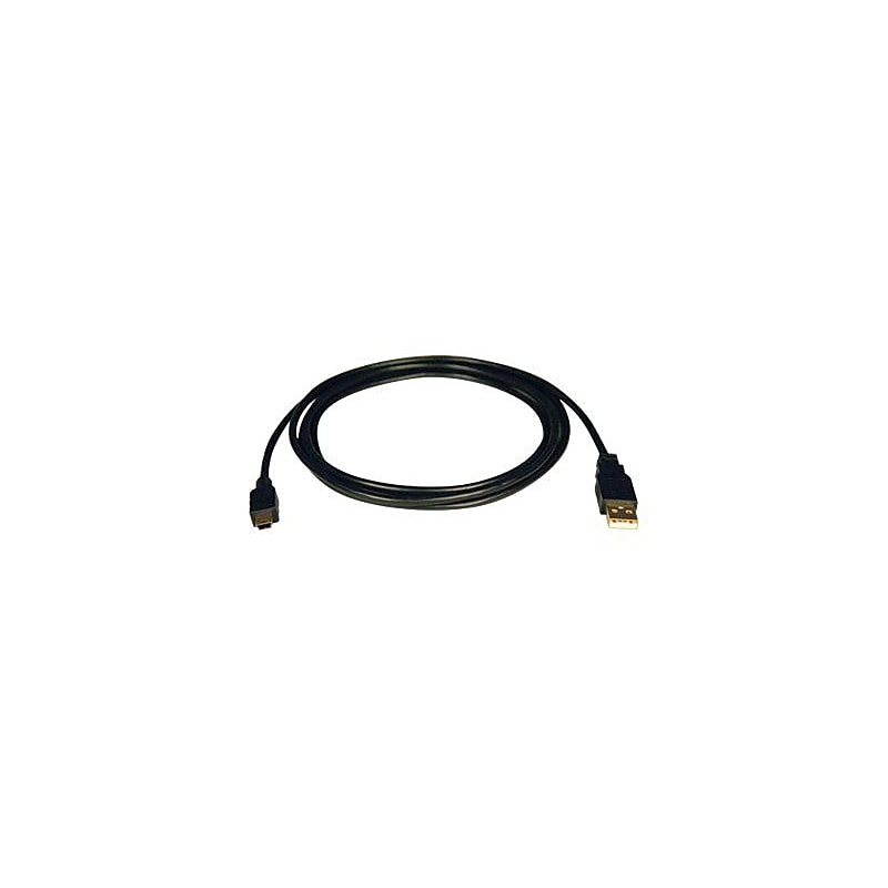 Tripp Lite 3' USB-2.0 Type-A to Mini USB Type-B Male Device Cable, Male to Male, Black (U030-003) image 1