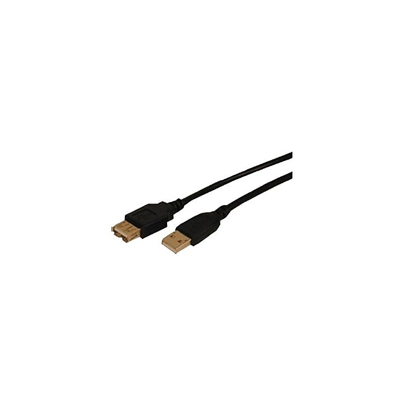 Comprehensive 6' USB 2.0 Male to Female Data Transfer Cable, Black image 1