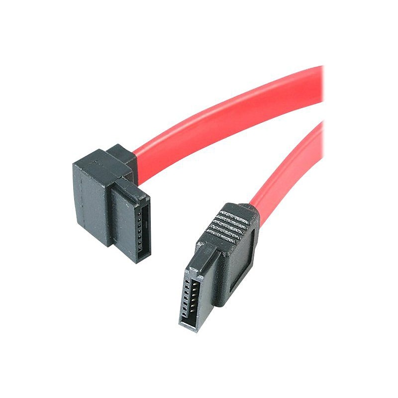 StarTech 6" SATA to Left Angle SATA Serial ATA Cable, Red (SATA6LA1) image 1