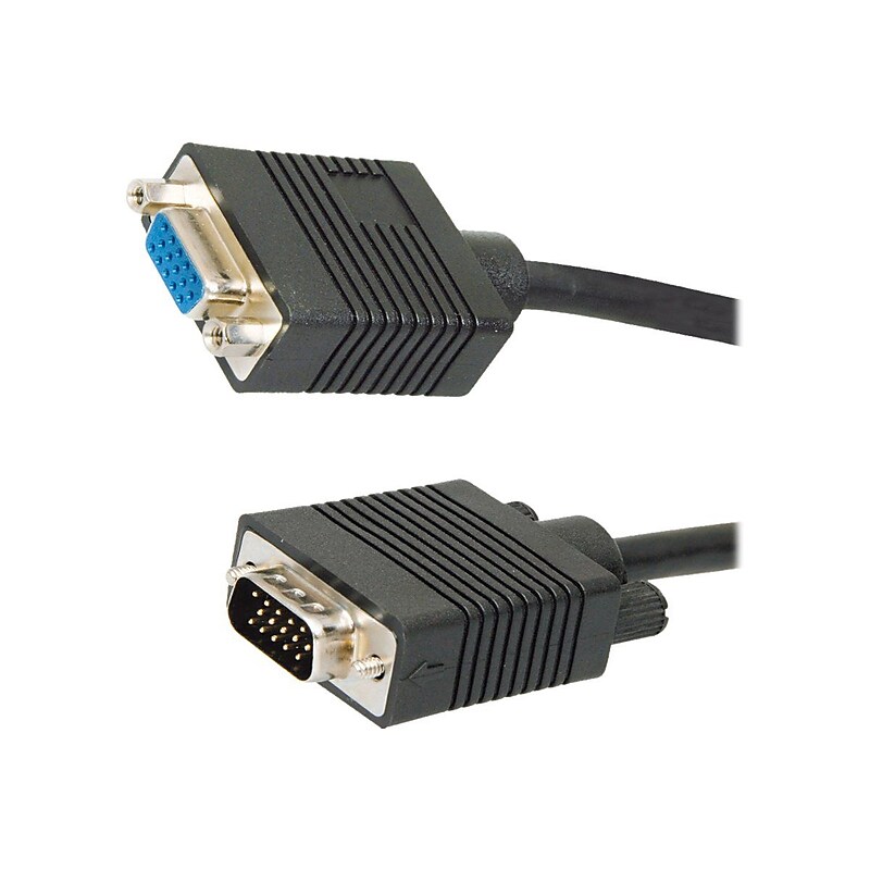 4XEM™ 15' High Resolution Coax VGA Male/Female Extension Cable, Black image 1