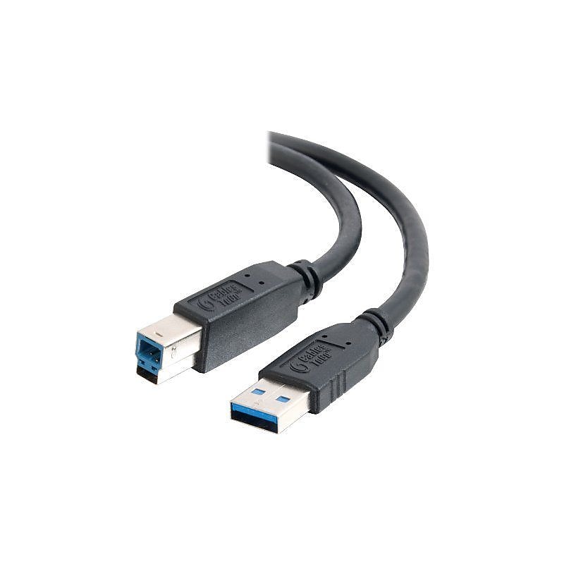 C2G 547174 Superspeed 6.6 ft. USB A To B Male to Male Cable, Black image 1