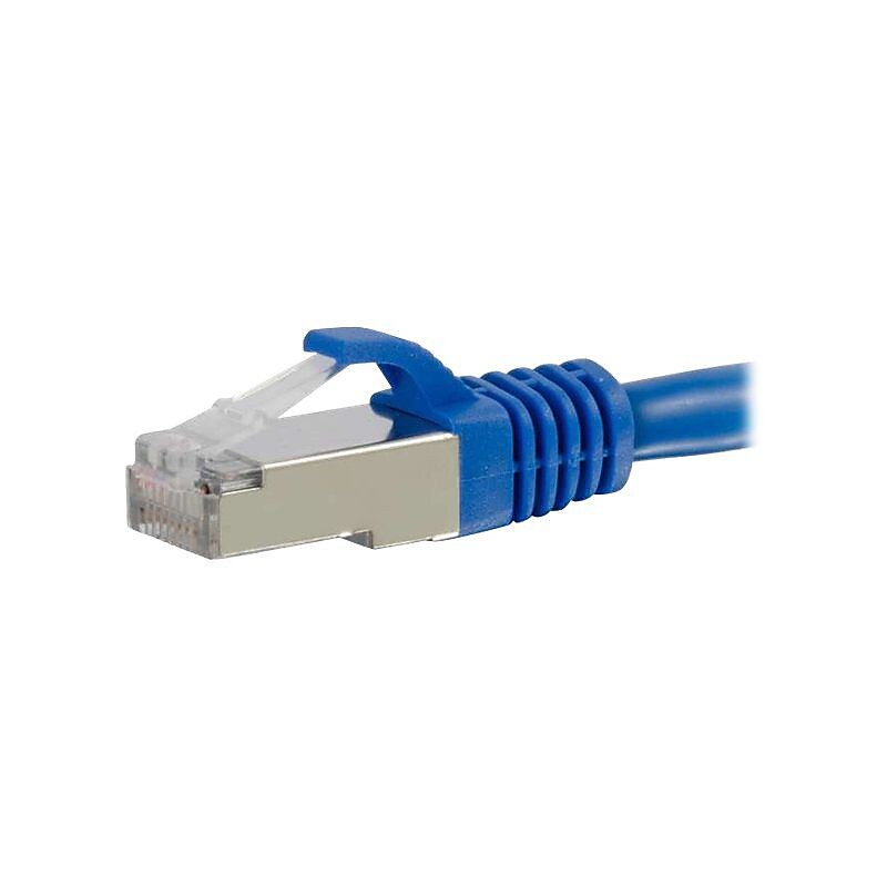 C2G ® 791 1' RJ-45 Male/Male Cat6 Snagless Shielded Ethernet Network Patch Cable, Blue image 1