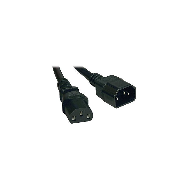 Tripp Lite SJT C14/C13 Computer Power Extension Cord, 16 AWG, 3' image 1
