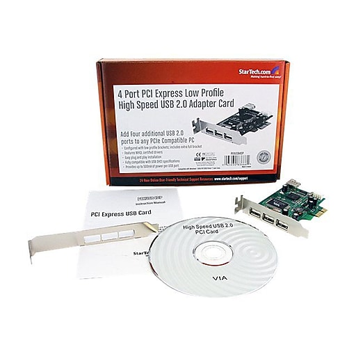 StarTech PCIe Ethernet Adapter (PEXUSB4DP) | Staples