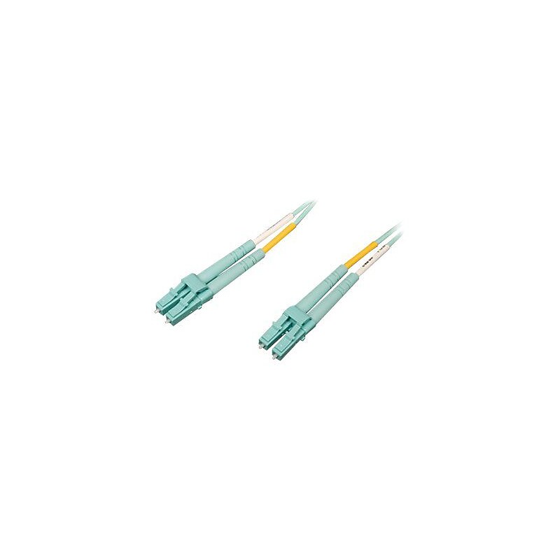 Tripp Lite 2m Fiber Optic LC Male/Male Multimode Duplex Patch Cable, Aqua image 1