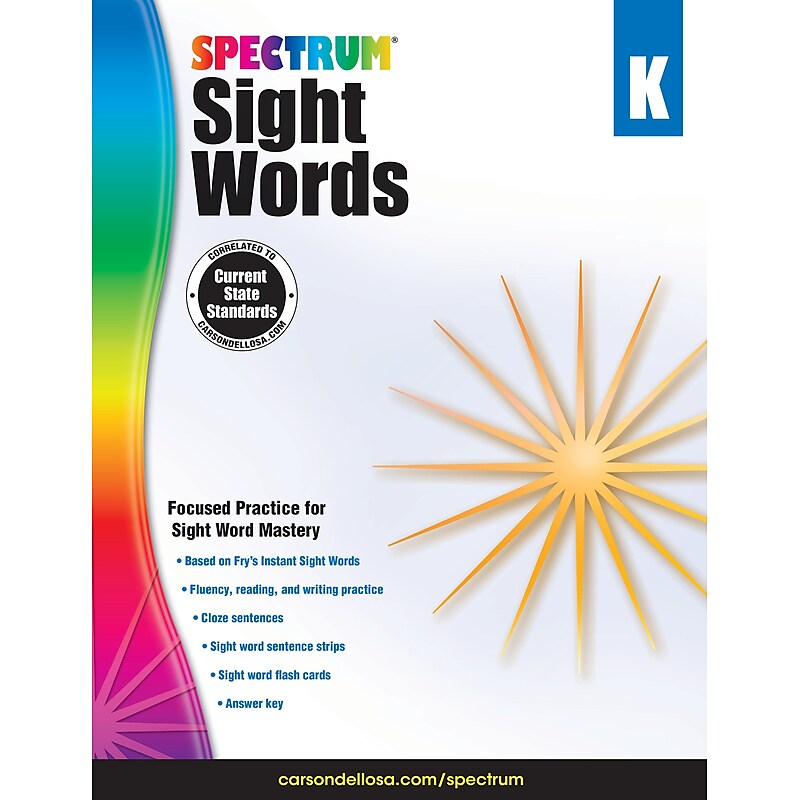 Spectrum Sight Words (Grade K) image 1