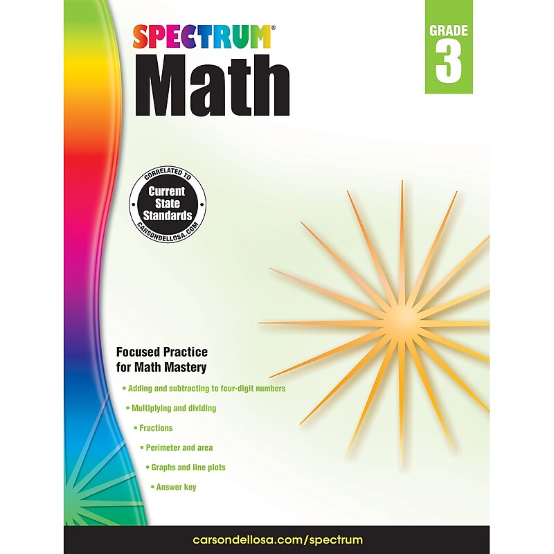 Spectrum Math Workbook (Grade 3) image 1