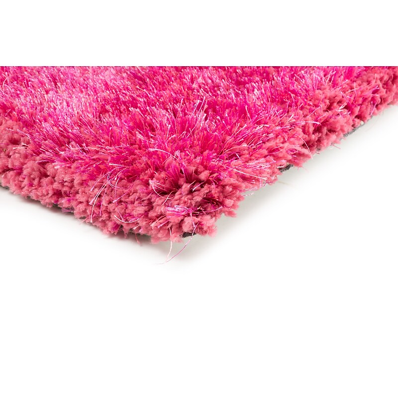 Shag Pink/ Pink Indoor Hand-made Polyester Area Rug (8' X 11') image 1