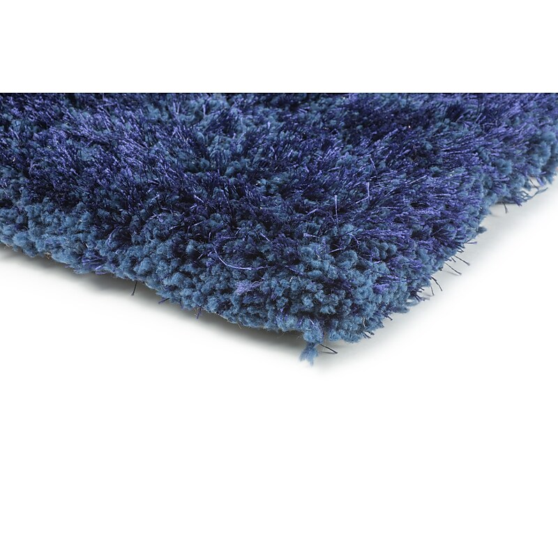 Shag Blue/ Blue Indoor Hand-made Polyester Area Rug (5' X 7') image 1