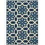 Geometric Ivory/ Blue Indoor/Outdoor Machine-made Polypropylene Area Rug (5'3" X 7'6")~#|#~m001407931_sc7