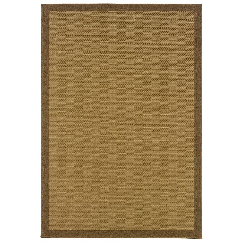 Outdoor Beige/ Brown Indoor/Outdoor Machine-made Polypropylene Area Rug (3'7" X 5'6") image 1