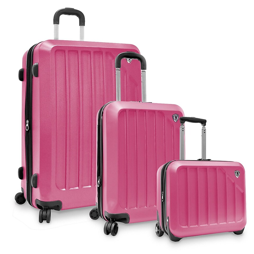 Travelers Choice Glacier 3 Piece Luggage Set; Raspberry