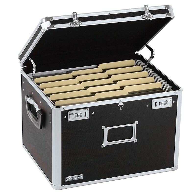 Vaultz Aluminum Locking File Chest, Letter/Legal, Black (VZ00634) image 1