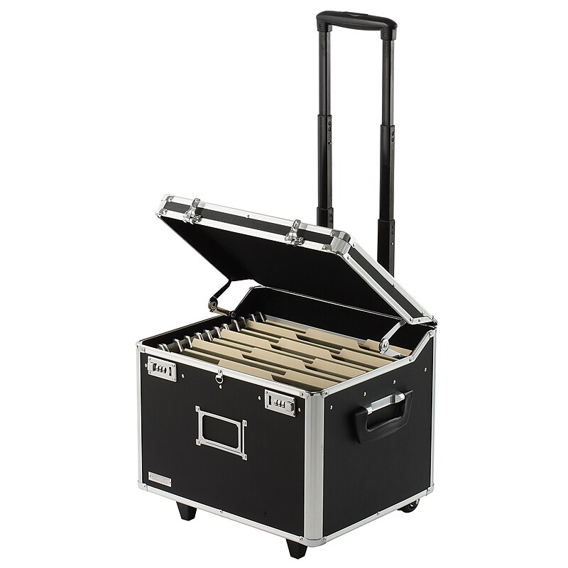 Vaultz Aluminum Locking Mobile File Chest, Letter/Legal, Black (VZ00635) image 1