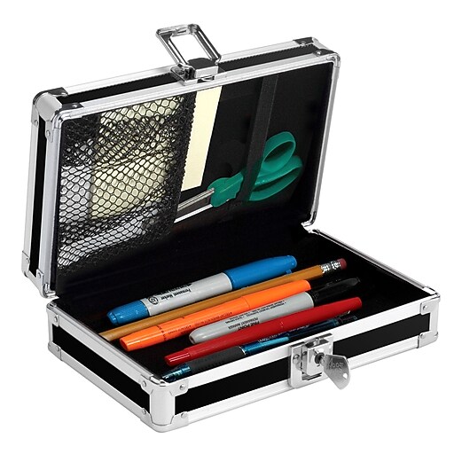 Vaultz Locking Pencil Box, Black (VZ00639) Staples