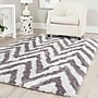 Safavieh Chevron Shag 4' x 6' Rectangle Indoor Area Rug, Tufted, Acrylic, Ivory/Grey (SG250C-4)~#|#~m001418840_sc7