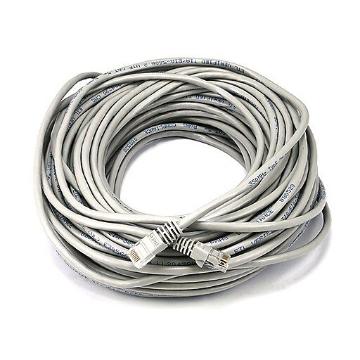 Shop Staples for Monoprice® 100' 24AWG Cat5e UTP Crossover Copper Network Cable, Gray