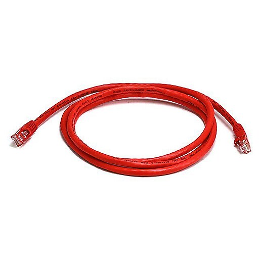 Monoprice 103381 5' CAT5e Network Cable, Red at Staples