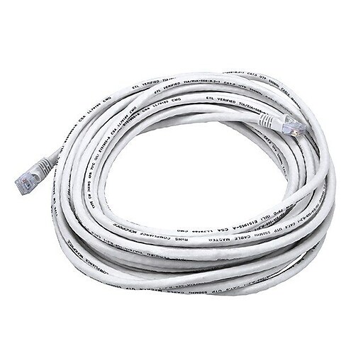 Monoprice 30' 24AWG Cat5e UTP Network Cable, White at Staples