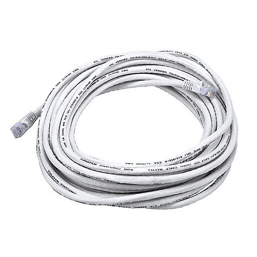 Monoprice 30' 24AWG Cat5e UTP Ethernet Network Cable, White at Staples