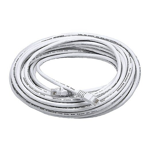 Monoprice 50' 24 AWG CAT6 UTP Network Cable, White Staples
