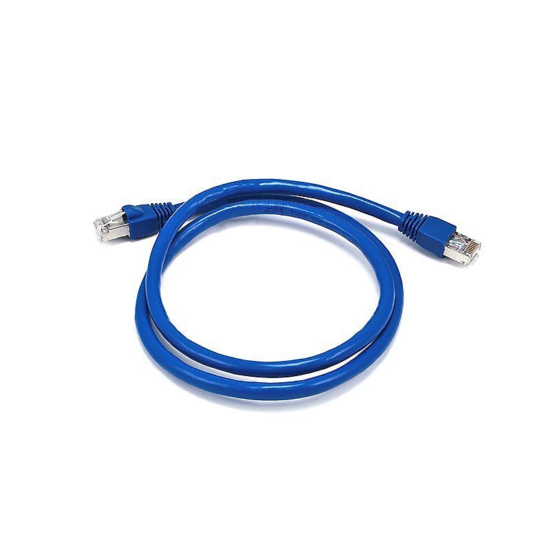 Monoprice® 3' 24AWG Cat6a STP Ethernet Network Cable, Blue image 1