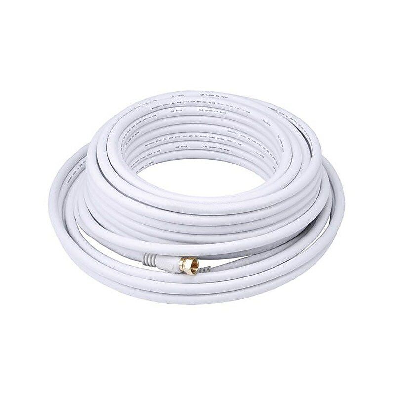 Monoprice 4061 50' Coax Audio/Video Cable, White image 1