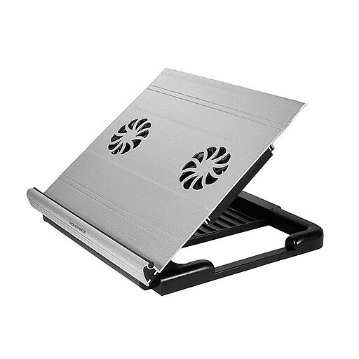 Monoprice® Laptop Riser Cooling Stand With BuiltIn 70mm Fan, Black at