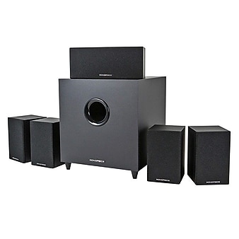 Monoprice® 125W 5.1 Channel Home Theater Speaker System, Black