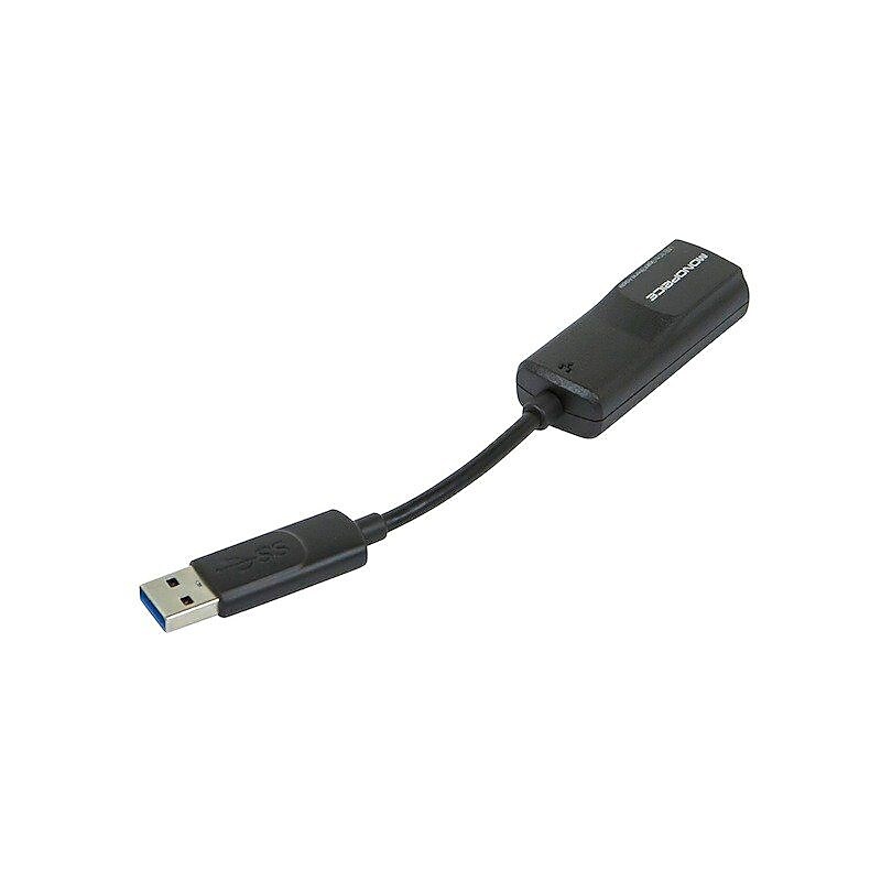 Monoprice 111195 USB 3.0 Gigabit Ethernet Adapter, Black image 1