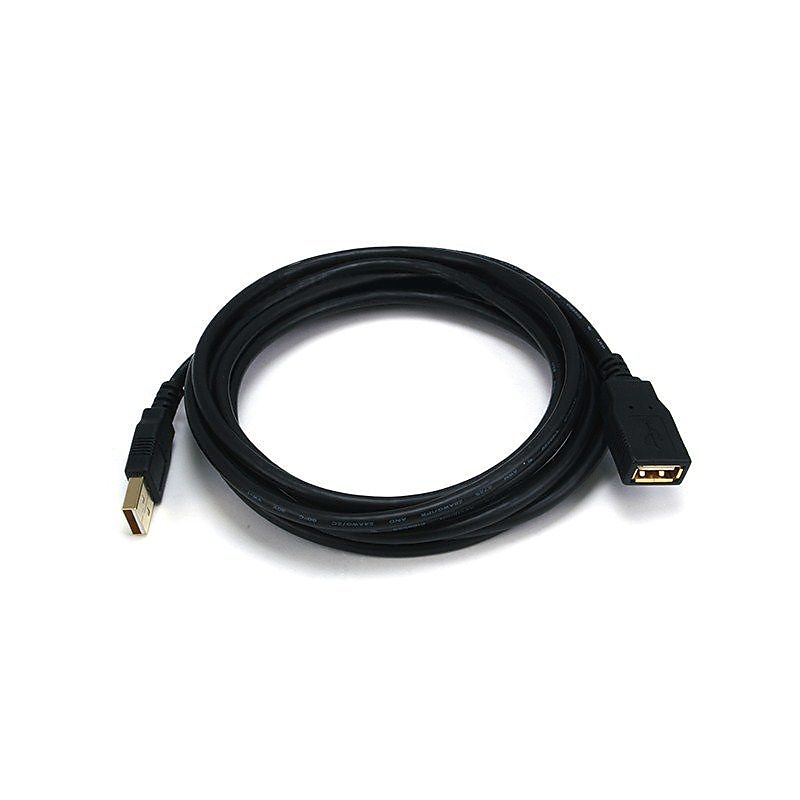 Monoprice 10' USB-A to USB A Cable, Male to Female, Black (105434) image 1