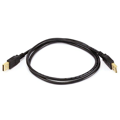Monoprice 3' USB A to USB A Cable, Male to Male, Black (105442) Staples