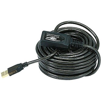 Monoprice® 32' USB 2.0 A Male to A Female Active Extension/Repeater Cable, Black