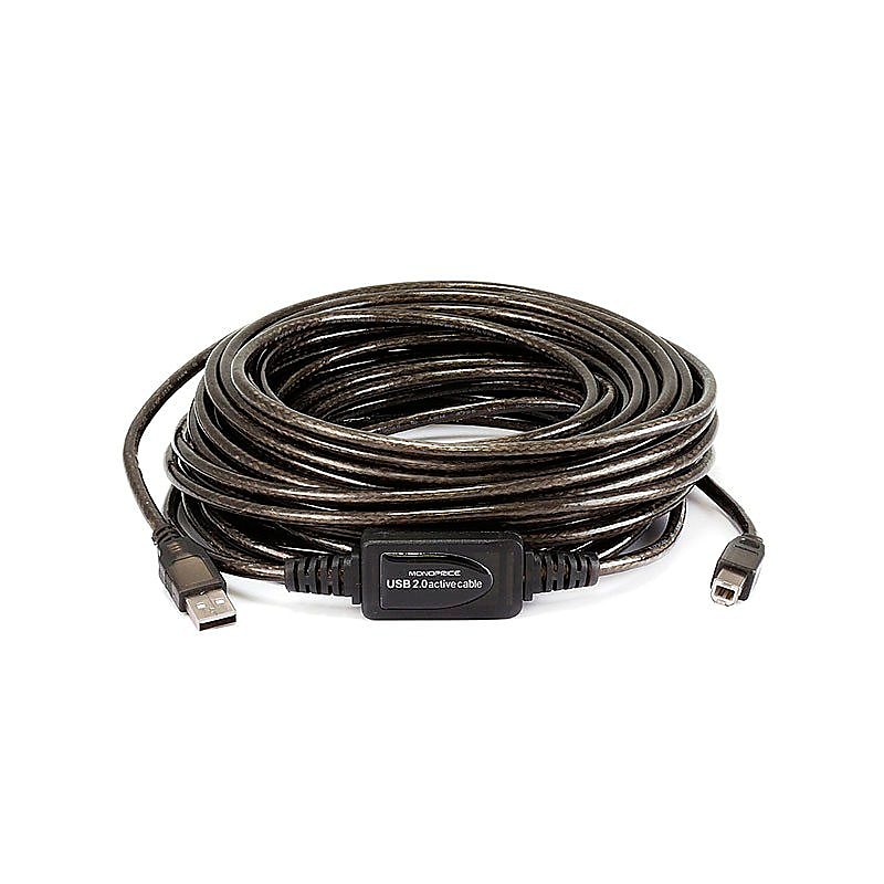 Monoprice 49' USB A to USB B Cable, Male to Male, Black (107643) image 1