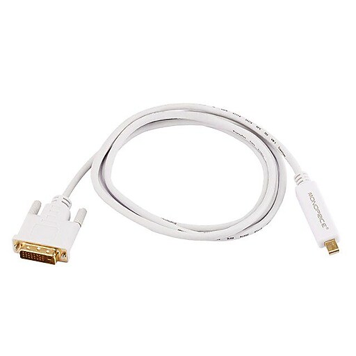 Monoprice® 6' Mini DisplayPort Male to DVI Male 32AWG Cable, White