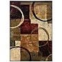 Abstract Brown/ Black Indoor Machine-made Polypropylene Area Rug (5'3" X 7'6")~#|#~m001477042_sc7