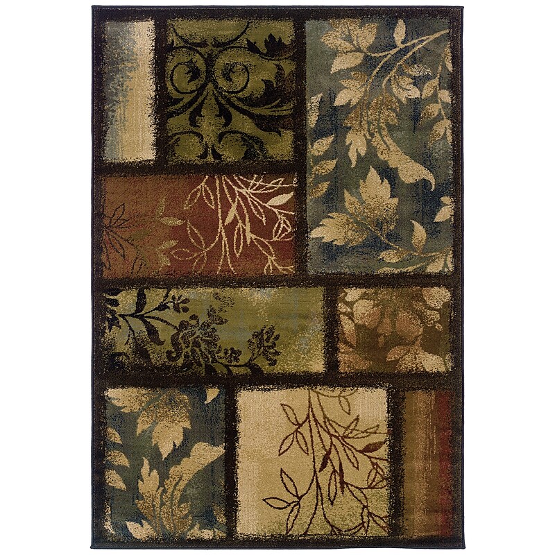 Geometric Brown/ Brown Indoor Machine-made Polypropylene Area Rug (3'10" X 5'5") image 1