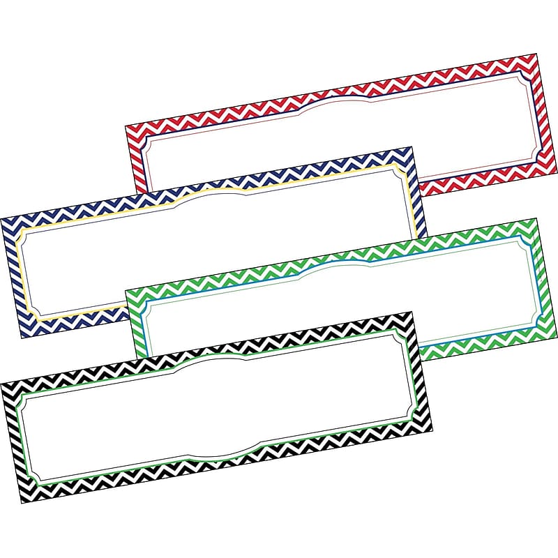 Barker Creek Nautical Chevron School Name Plates, 12" x 3.5", 36/Pack (LL1424) image 1