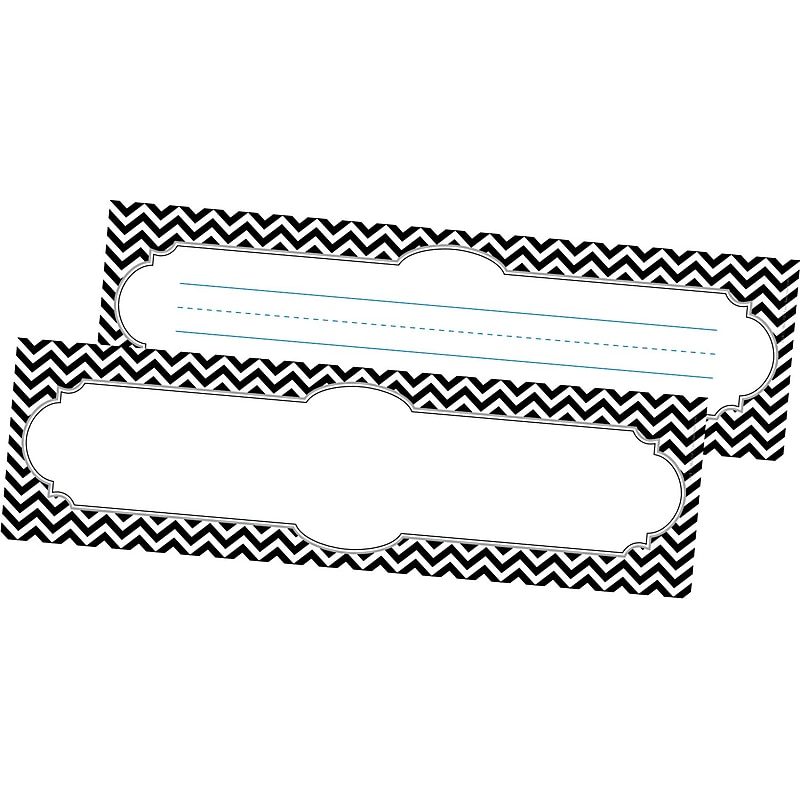 Barker Creek Black Chevron School Name Plates, 12" x 3.5", 36/Pack (LL1425) image 1