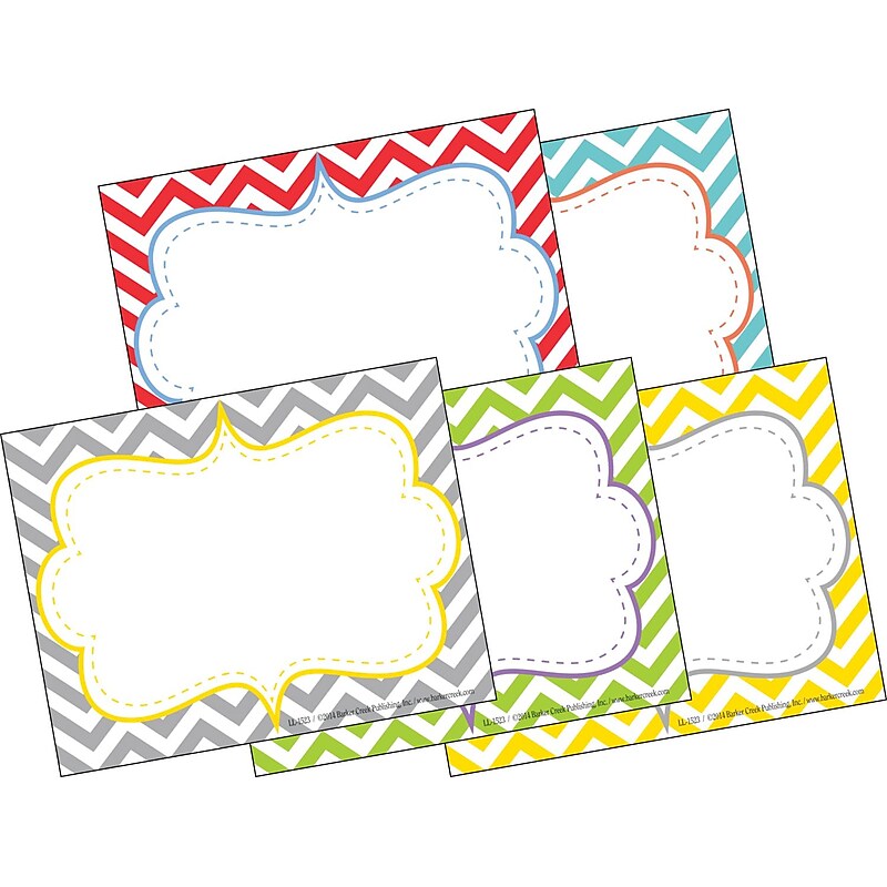 Barker Creek Self-adhesive Beautiful Chevron School Name Tags, 2.75" x 3.5", 45/Pack (LL1523) image 1
