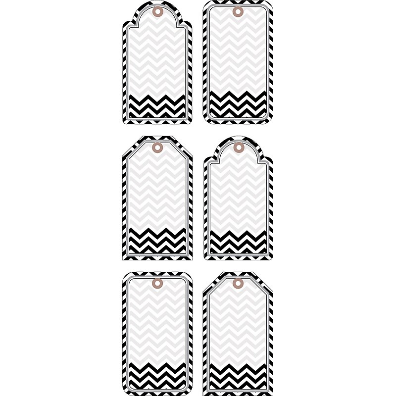 Barker Creek Double-Sided Accents, Black Tie Affair Chevron, 36/Pack (LL2206) image 1